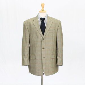 Calvin Klein 42R Brown Check 3-Button Sport Coat Blazer Jacket O541